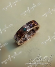 Обручальное кольцо "Радуга" арт ow-040